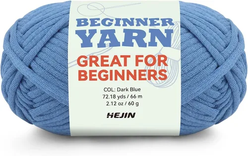 Vista 13 de Hilo de 60g Amatista para Ganchillo y Tejer; 66m (72 yardas) de Hilo de Algodón para Principiantes con Puntos Fáciles de Ver; Peso Worsted Mediano