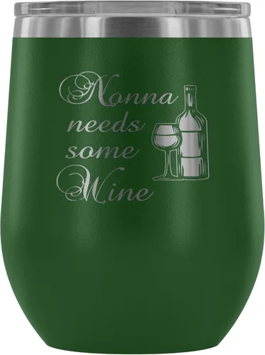 Vista 11 de Nonna Needs Some Wine - Vaso de vino aislado con tapa, vaso de vino de acero inoxidable sin tallo de 12 onzas, taza de viaje aislada al vacío