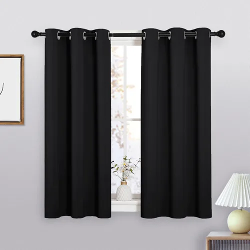 Vista 54 de KGORGE - Cortinas opacas grises para dormitorio 2 paneles, 42 x 63 pulgadas con ojales, cortinas de oscurecimiento de habitación con aislamiento