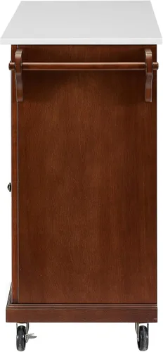 Vista 137 de Crosley Furniture isla de cocina con ruedas, Madera, Blanco