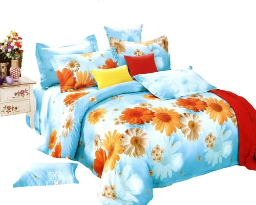 Vista 4 de Swanson Beddings Juego de ropa de cama reversible de 3 piezas con estampado floral y rayas verdes y florales 100% algodón: funda nórdica y dos
