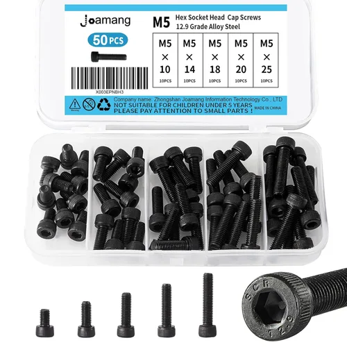 Vista 10 de Tornillos de cabeza de botón M5 x 8 mm, 12 mm, 16 mm, 20 mm, 25 mm, tornillos de cabeza de botón, acero de aleación de grado 10.9, acabado de óxido
