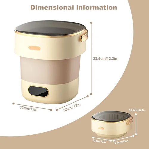 Vista 2 de Lavadora portátil de 13 litros, con 3 modos de limpieza, mini lavadora, para ropa pequeña, ropa interior, ropa de bebé, calcetines, lavadora