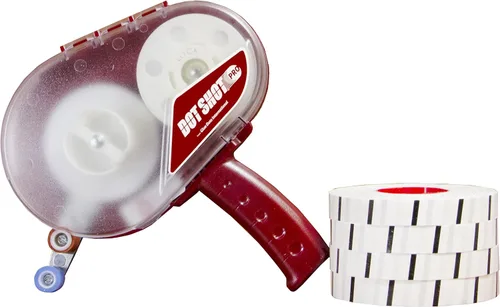 Glue Dots Dot Shot Pro - Aplicador con 4 rollos de 1500 puntos adhesivos de doble cara de perfil bajo y tachuela mediana (DSP21-401PK)