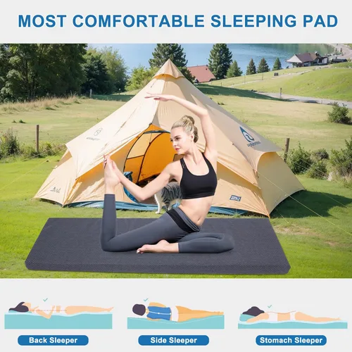 Vista 2 de Extra Thick Memory Foam Camping Mattress - 72" x 24" Portable Sleeping Pad for Adults, Folding Camping Bed Mat, Lightweight Cot Mattress Topper for