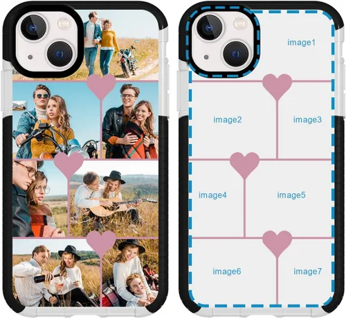 Vista 19 de Funda de teléfono personalizada para iPhone 15, diseño de collage de múltiples imágenes, resistente a los golpes, funda protectora de TPU suave