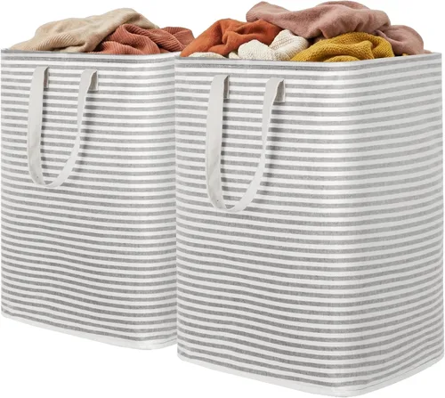 Vista 39 de Lifewit Paquete de 2 Cestas de Ropa Grandes Plegables, Cestas de Lavandería Independientes Impermeables con Asas de Fácil Transporte para Cuarto