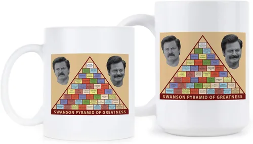 Vista 2 de We Got Good Ron Swanson - Taza de café con diseño de pirámide de la grandeza