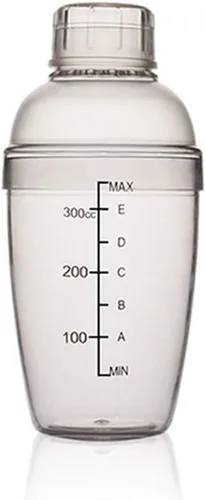 Vista 8 de FEOOWV Coctelera de plástico, mezclador de bebidas, agitador manual con taza y escalas, transparente (33 oz / 1000cc)
