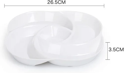 Vista 3 de Juego de 4 platos de fondue blancos con 12 tenedores para fondue de 10.4 in