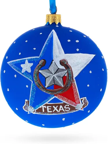 Vista 2 de I Love Houston, Texas, USA Bola de cristal Adorno de Navidad de 4 pulgadas