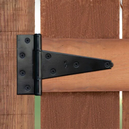 Vista 5 de National Hardware N129-155 V286 Bisagras en T extra pesadas en negro, paquete de 2, 6 pulgadas