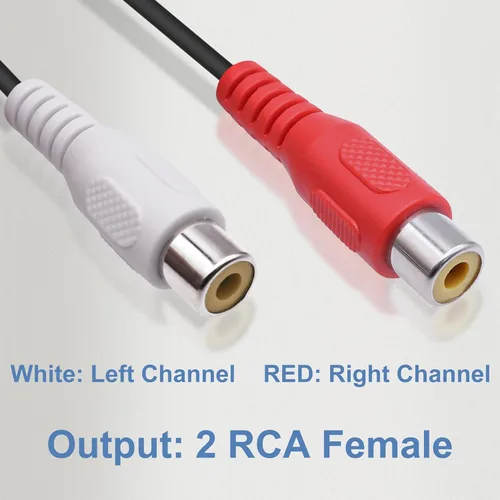 Vista 4 de 3.5mm to 2 RCA Audio Cable Stereo 3.5mm Female Jack to Dual RCA Female Socket Y Splitter Cable Adapter 25cm Phone PC Tablet Connect to Speaker