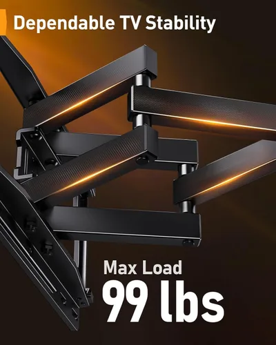 Vista 7 de Perlegear AuraFrame™ Soporte de pared para TV preensamblado con luces LED para televisores de 26-65 pulgadas hasta 99 libras, VESA máx. 400x400mm