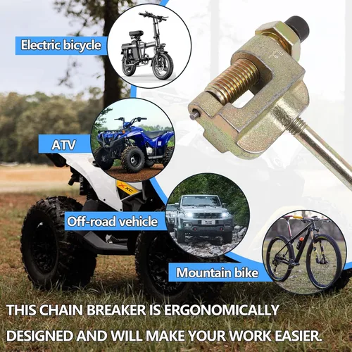 Vista 6 de PLAXNS Rompacadenas, 3 puntos 06B 06C 35h T8F herramienta de cadena, universal para Dirt Pit Bike ATV Quad Go Kart Scooter Motocicleta, Bicicleta