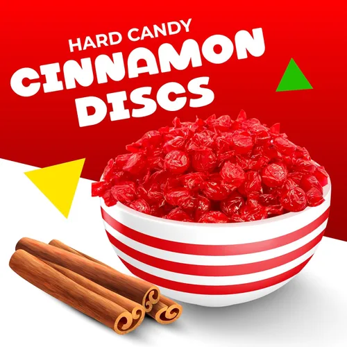 Vista 4 de Caramelo duro de discos de canela Bolsa de 1 libra – Aprox. 75 unidades Caramelo duro nostálgico dulce picante Caramelo duro envuelto