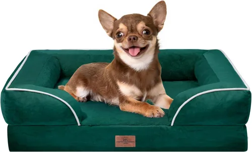 Vista 262 de Comfort Expression Cama ortopédica para perros extra grandes de 45 x 35 pulgadas, cama para mascotas XL de espuma tipo caja de huevos impermeable