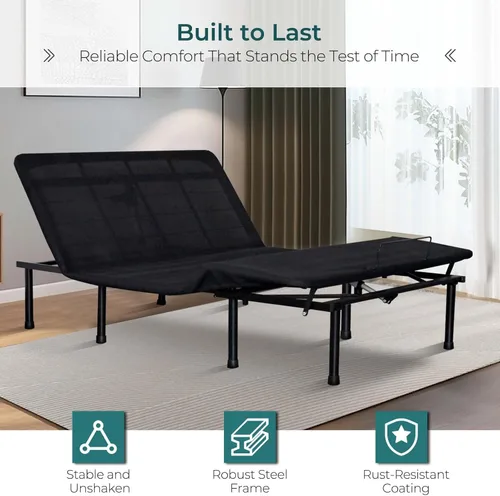 Vista 4 de Tatub Base de cama ajustable Queen con inclinación de cabeza y pie, base de cama ajustable eléctrica con motor de nueva generación, cama ajustable