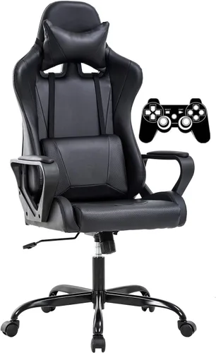 Silla de juegos, silla de oficina, silla de computadora, silla de carreras ergonómica para videojuegos para niños, adolescentes y adultos, silla