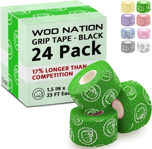 Vista 27 de WOD Nation Flexible Hook-Grip Athletic Tape – Easy-Tear, Sweat-Proof Thumb & Finger Strips for Weightlifting