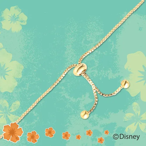 Vista 5 de Disney Pulsera de puntada y corazón de ángel para mujer, pulsera de puntada ajustable chapada en flash de 18 quilates, con licencia oficial, Latón