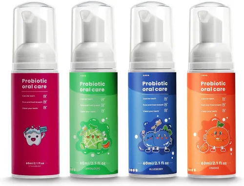 Pasta de dientes en espuma sin flúor para niños - ELOTAME Pasta de dientes natural blanqueadora para niños pequeños con mezcla de sabor a menta,