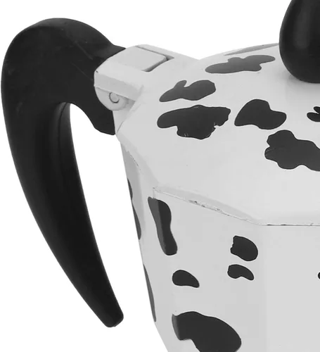 Vista 9 de Cafetera de aluminio - Cafetera - Olla de color vaca leche - para el hogar, oficina café (3 tazas leche vaca color 5.1 fl oz)