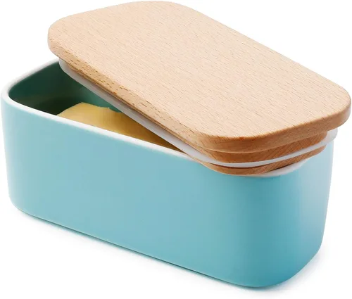 Vista 10 de Mantequera Sweese grande con tapa para encimera, mantequera hermética con capacidad para 2 varillas de mantequilla, recipiente de mantequilla