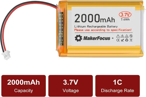 Vista 7 de 4pcs 3.7V 2000mAh 7.4Wh batería de polímero de litio 1S LiPo batería recargable con placa de protección y enchufe JST 1.25 para placa de desarrollo