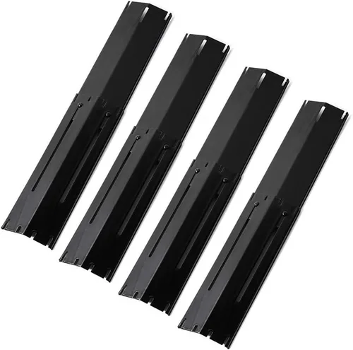 Vista 9 de Placa de calor universal ajustable para parrilla de gas, protector de placa de calor de acero porcelánico, barra saborizadora, se extiende de 11.75