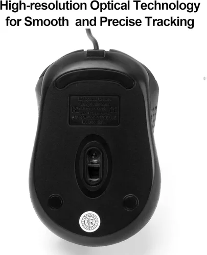 Vista 6 de Guiheng Ratón ergonómico con cable USB para mano derecha o izquierda, con clics duraderos para PC, laptop, escritorio, Chromebook, portátil, Mac