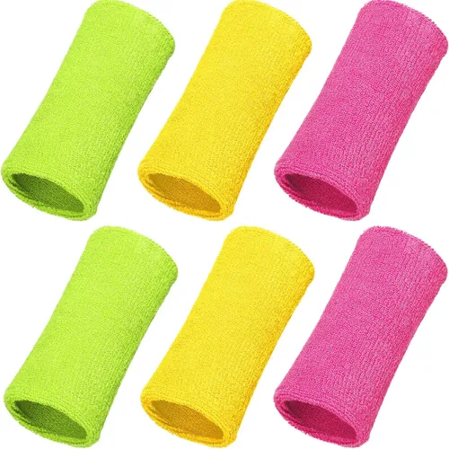 Vista 18 de WILLBOND Bandas de sudor de muñeca de 6 pulgadas para hombres y mujeres, elásticas, atléticas, largas, absorbentes, para baloncesto, tenis, correr