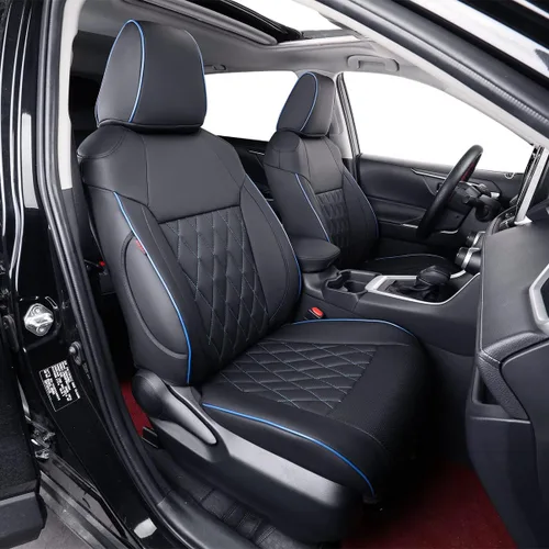 Vista 11 de EKR - Fundas de asiento para Toyota Corolla S y SE Sedan 2014–2019, juego completo de ajuste personalizado, fundas de cuero impermeables con cojines