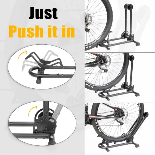 Vista 4 de BikeHand Soporte Plegable para Bicicleta de Piso Diseño Resistente y Duradero de Plegado Rápido para Almacenamiento de Bicicletas MTB