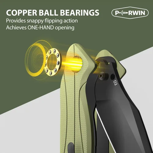 Vista 5 de PERWIN Cuchillo de bolsillo – Cuchillo plegable con clip de bolsillo, cuchillo EDC para hombres, hoja D2 mango G10, regalo para hombres, marido