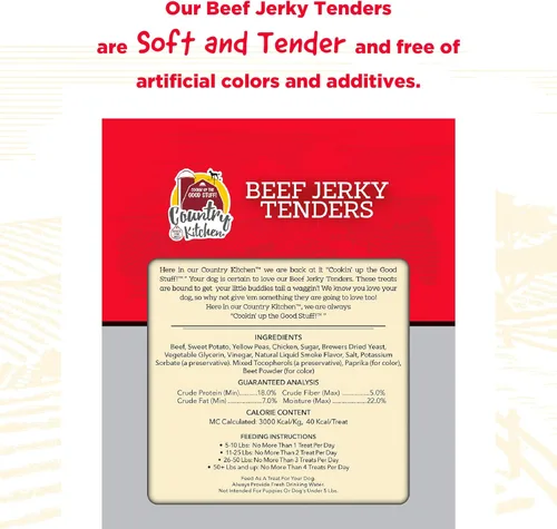 Vista 6 de Country Kitchen Golosinas tiernas para perros, hechas con carne de res real, alta proteína, baja en grasa, sin colores artificiales, 16 onzas