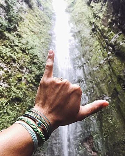 Vista 3 de Pura Vida - Pulsera sólida 100 % impermeable, hecha a mano con dije revestido y correa ajustable