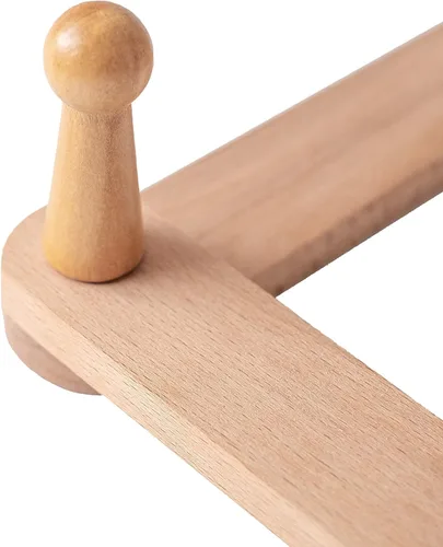 Vista 5 de Mila Millie Estante de pared de madera expandible estilo acordeón 13 ganchos Perchas versátiles para cuarto de bebé, baño, dormitorio, sala