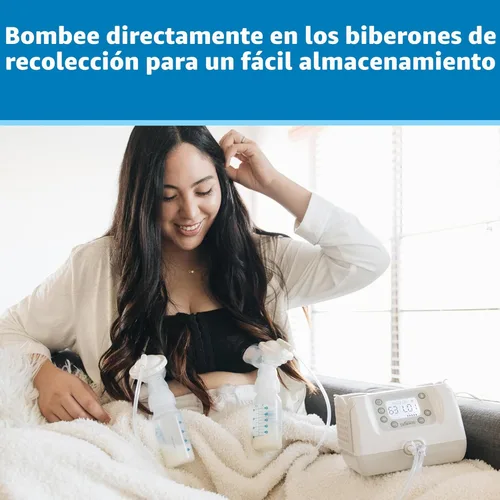 Vista 2 de Dr. Brown's Botellas de recolección de leche materna con tapas de almacenamiento, compatibles con extractores de leche, recolecta, almacena