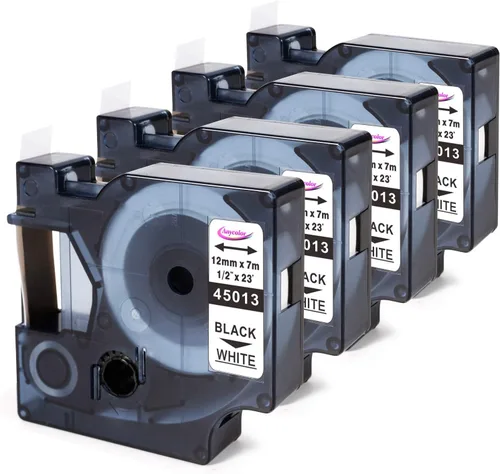 Cintas para etiquetado 45013, con fondo blanco y letras en negro, de DYMO