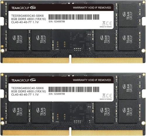 Vista 9 de TEAMGROUP Elite SODIMM DDR5 16 GB 4800 MHz (PC5-38400) CL40 sin ECC sin búfer 1.1V 262 pines Módulo de memoria para portátil Ram