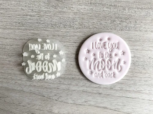 Vista 3 de I Love You To The Moon And Back Fondant - Sello de glaseado para galletas