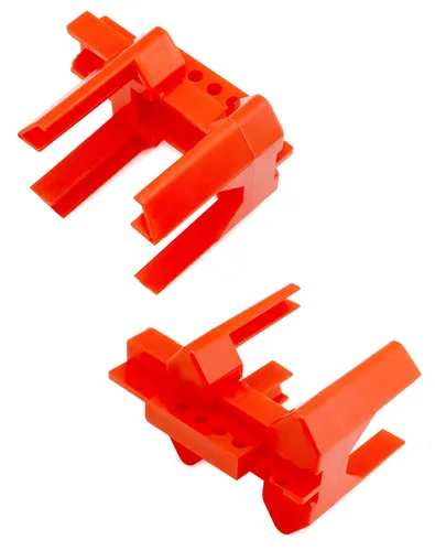 Vista 8 de QWORK Juego de 4 dispositivos de bloqueo de válvula de bola roja para diámetro exterior de tubo de 1/2 a 2 1/2 pulgadas, plástico de grado