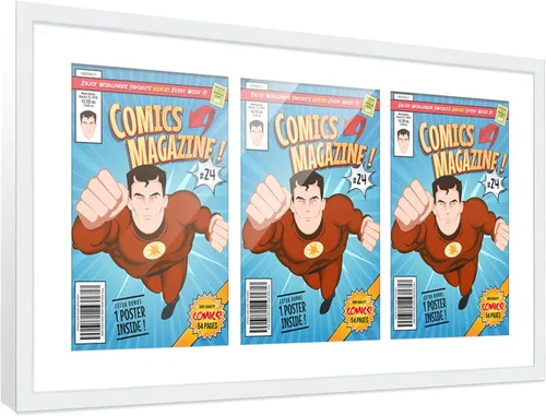 Vista 59 de Poster Palooza Marco de cómic con paspartú para 1 cómic de la Edad de Bronce publicado entre 1970 y 1985, marco de cómic negro para cómic de 7.25 x