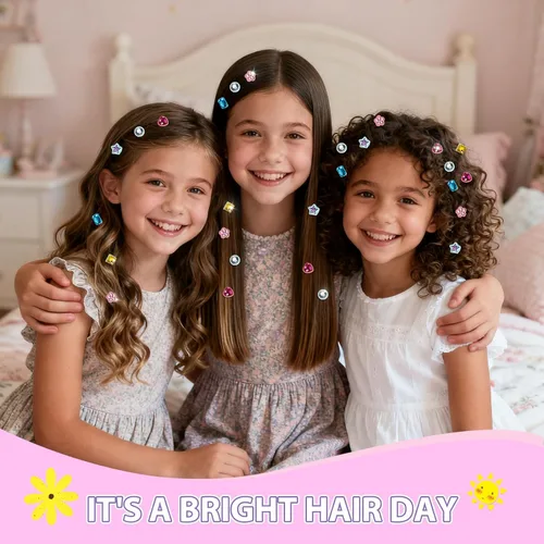 Vista 12 de Kit de sellos de gemas para el cabello, joyas brillantes para el cabello para niñas, herramienta de peinado con diamantes brillantes reutilizables