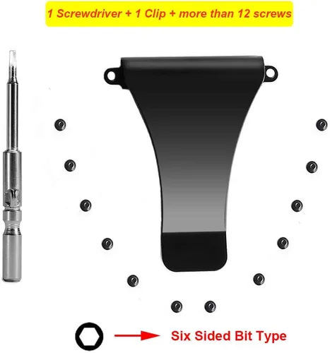 Vista 4 de UpLook Tornillos de repuesto para billetera, clip de metal para kit de reparación de cartera de metal RFID (negro - juego básico)