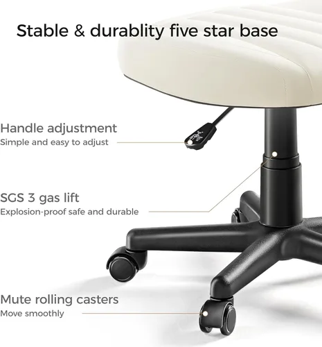 Vista 7 de EUREKA ERGONOMIC Taburete Multiuso para Pies, Taburete Reposapiés Ajustable en Altura con Ruedas, Silla Rodante con Reposapiernas Giratorio 360°
