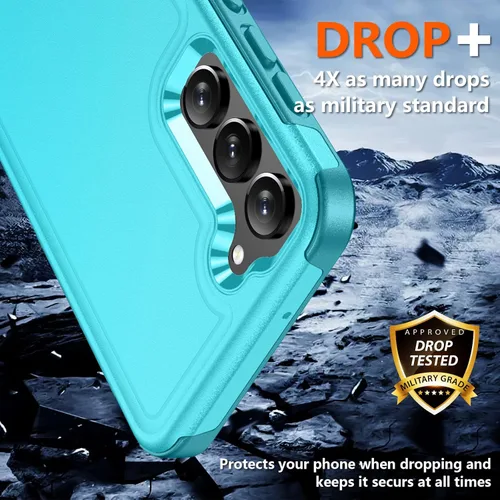 Vista 3 de SPIDERCASE Funda para Samsung Galaxy S23 protección contra caídas de grado militar de 10 pies paquete de 2 protector de pantalla de vidrio templado