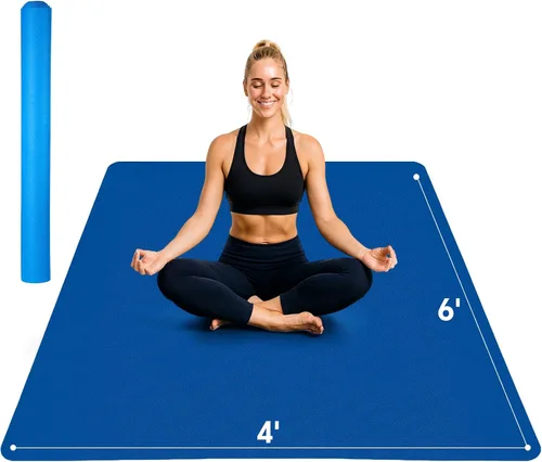 Vista 8 de Stepwaver Extra Large Yoga Mat 6'x4'(1/3" & 1/4" Thick), Non-Slip, Ultra Durable, Wide Workout Mat, Wide Exercise Mats for Home Workouts, Yoga
