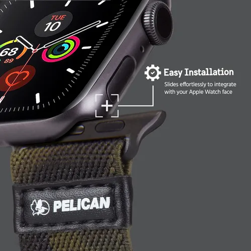 Vista 3 de Case-Mate Pelican Protector Series - Correa de reloj para Apple Watch Series 1/2/3/4/5-1.496-1.575 in - Verde camuflaje (PP043404)